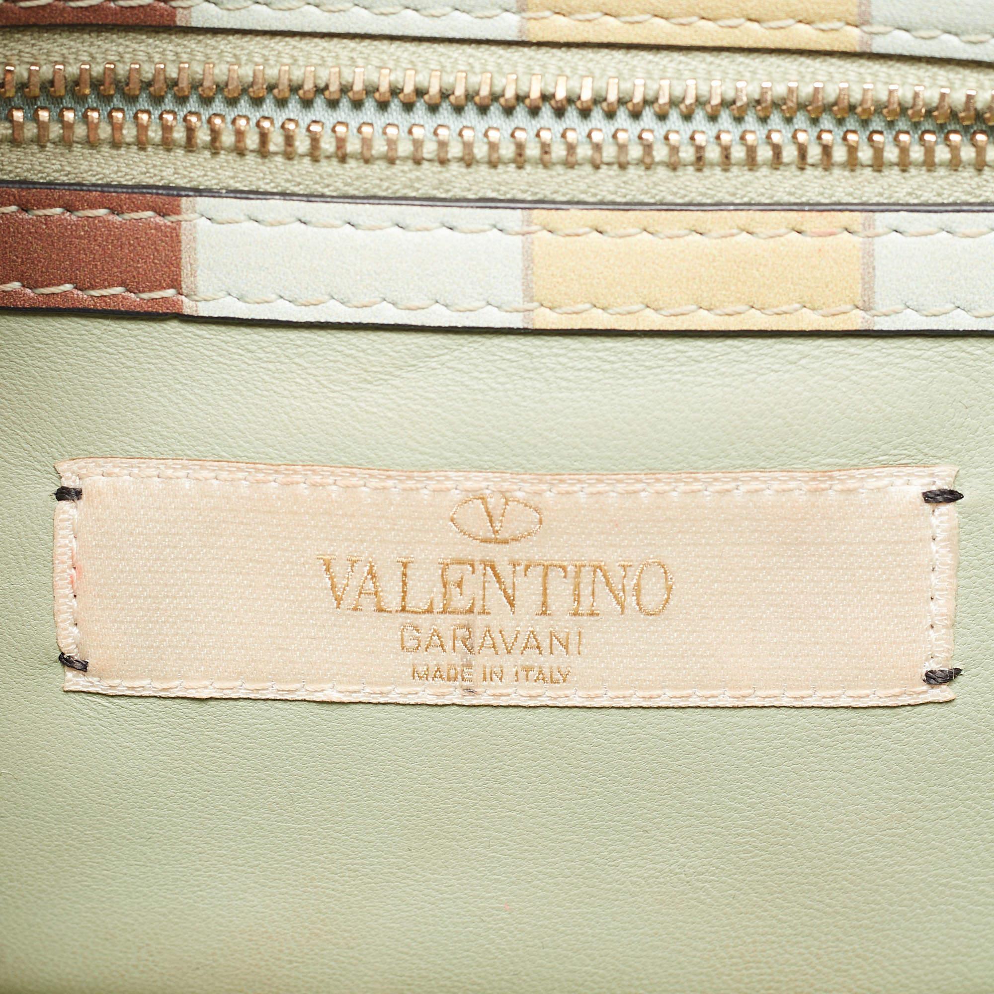 Women's Valentino Multicolor Leather Small Rockstud Glam Lock Flap Bag