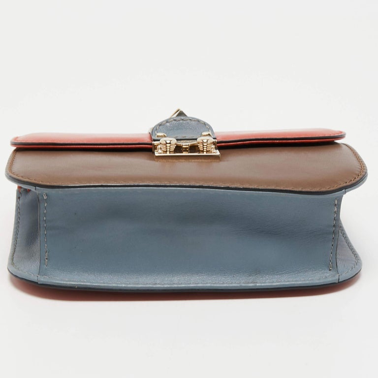 Valentino Multicolor Leather Small Rockstud Glam Lock Flap Bag For Sale ...