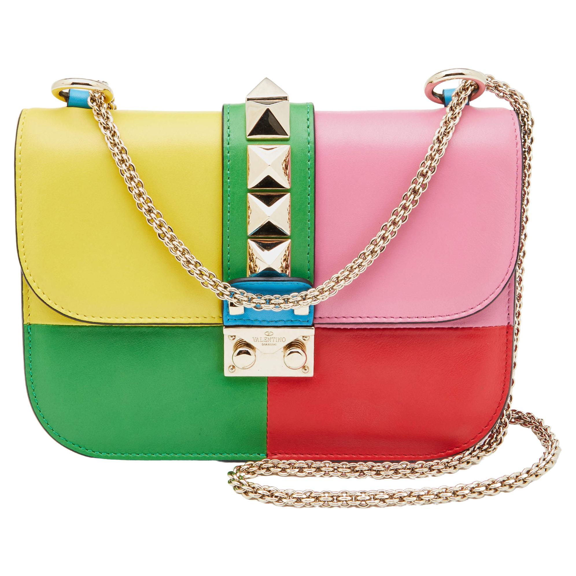 Multicolor Leather Small Rockstud Glam Lock For Sale at 1stDibs
