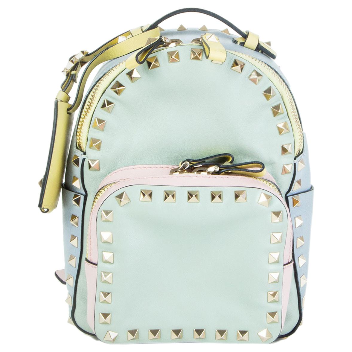 VALENTINO multicolor leather WATERCOLOR ROCKSTUD BACKPACK MINI Bag For Sale