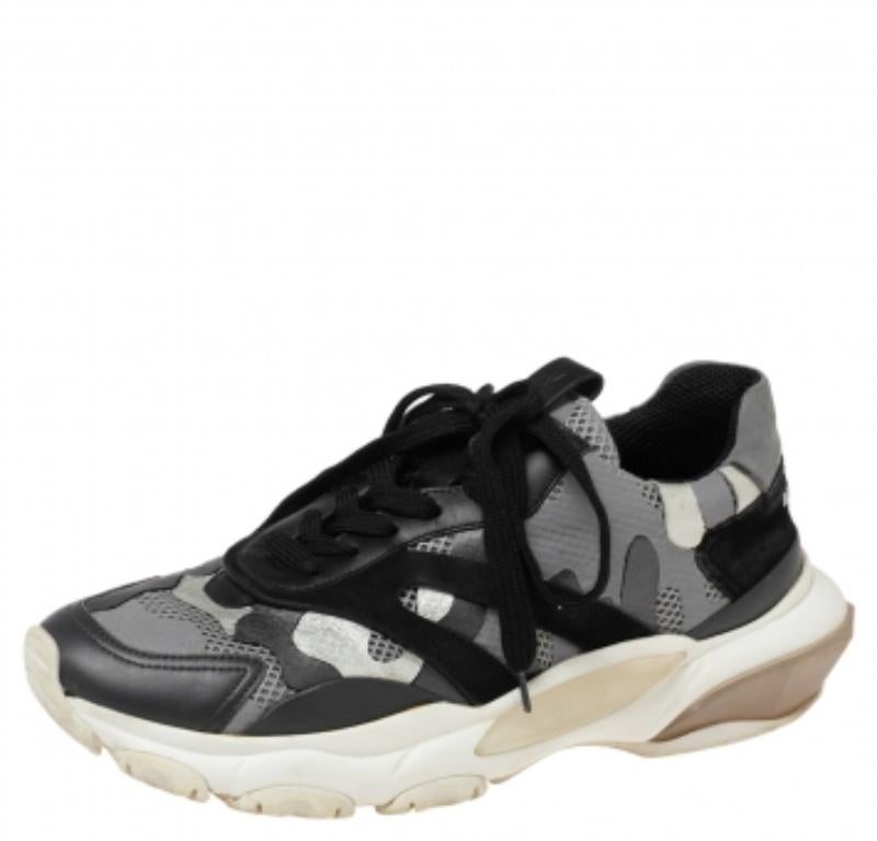 Valentino Zapatillas bajas de malla y ante multicolor talla 38 Negro en venta