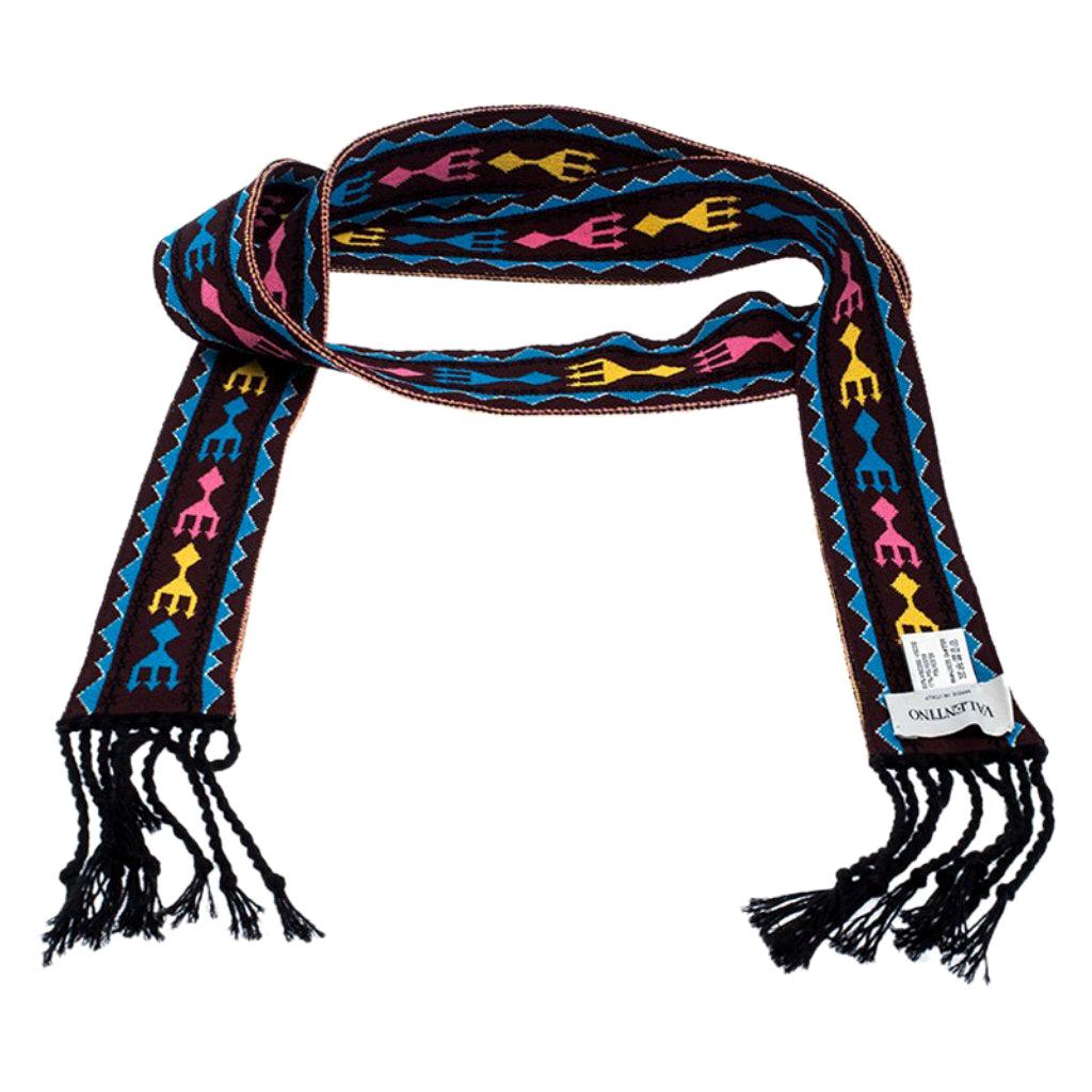 Valentino Multicolor Pattern Knit Bandeau Scarf