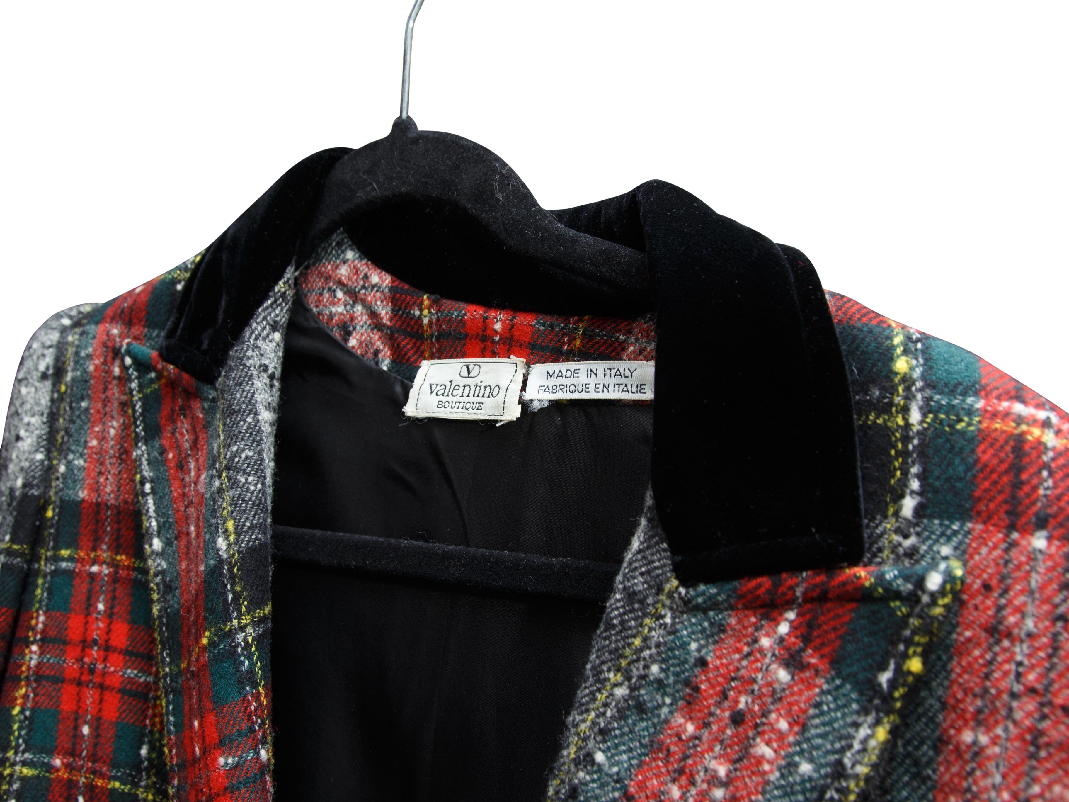 Women's Valentino Multicolor Plaid Tweed Blazer