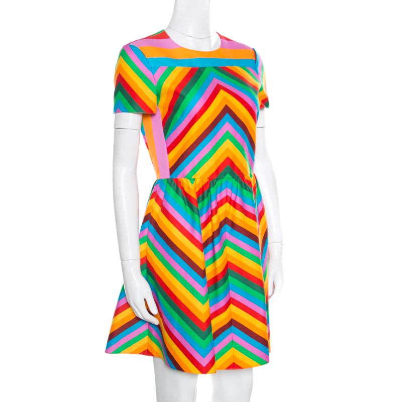 valentino rainbow dress