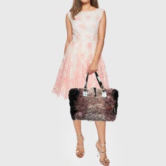 Valentino Fourre-tout Rosier en satin et cuir verni multicolore