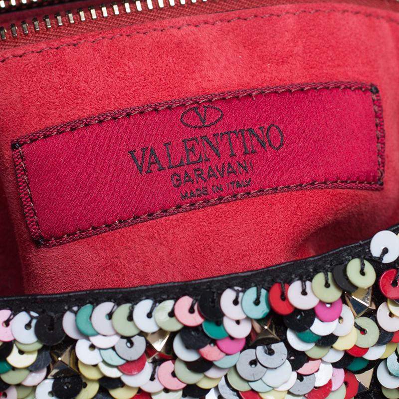 Valentino Multicolor Sequin Medium Rockstud Spike Chain Shoulder Bag 4