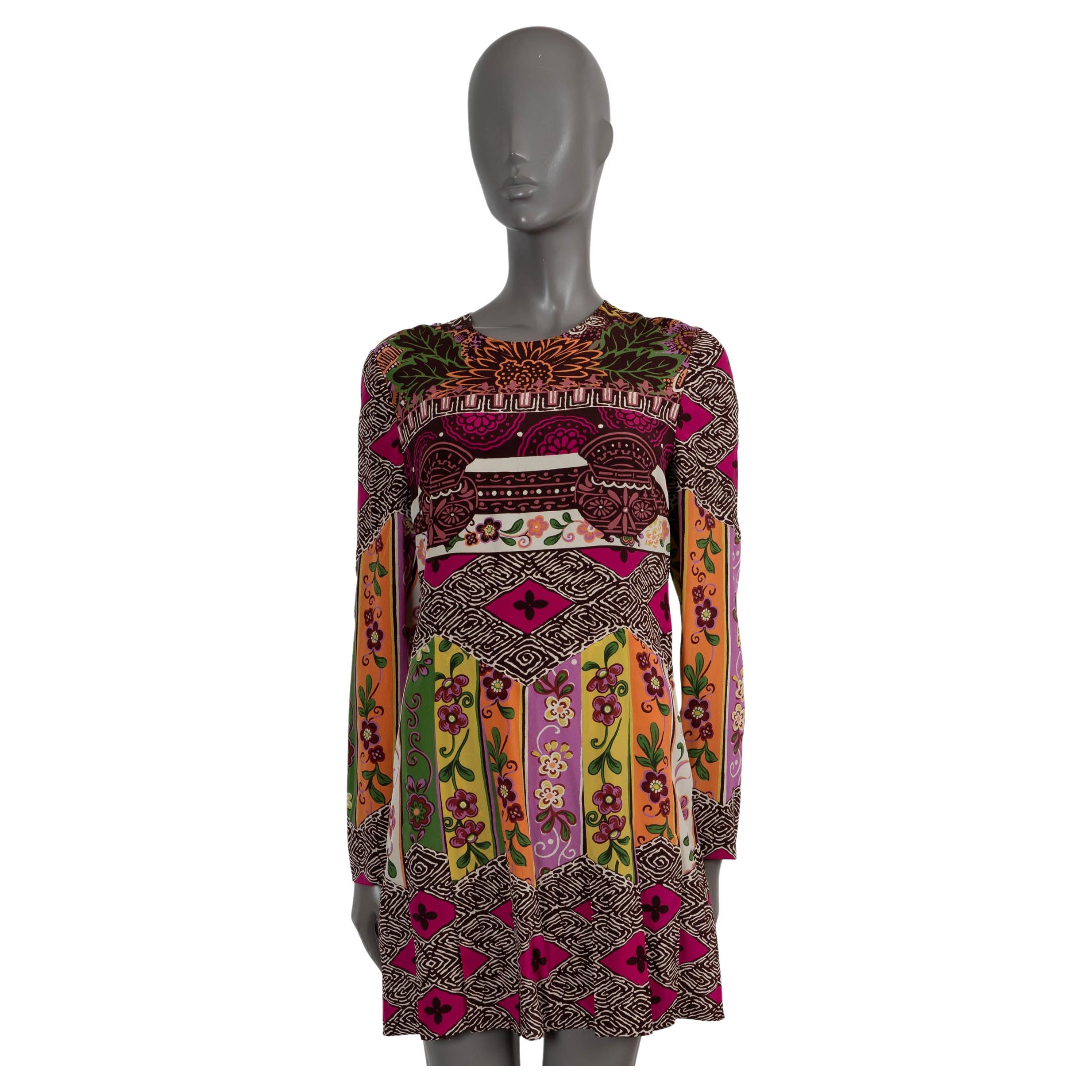 VALENTINO multicolor silk 2020 FLORAL MINI Dress 42 M For Sale
