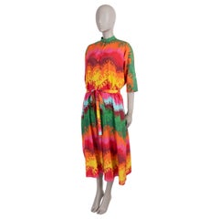 VALENTINO multicolor silk & cotton 2022 WAVE LOGO SHIRT Dress XS
