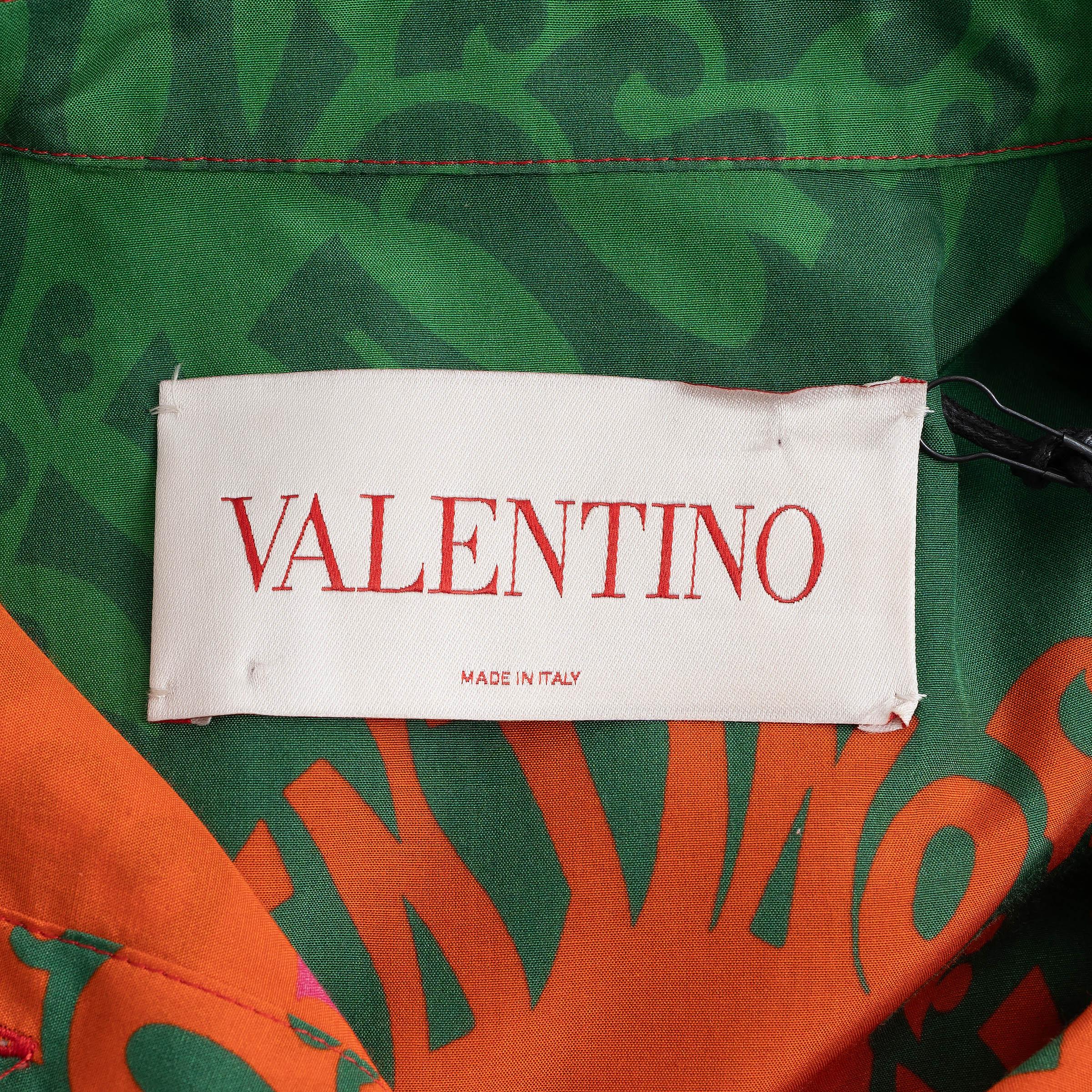 VALENTINO soie et coton multicolore 2022 WAVE LOGO SHIRT Robe XS Pour femmes en vente
