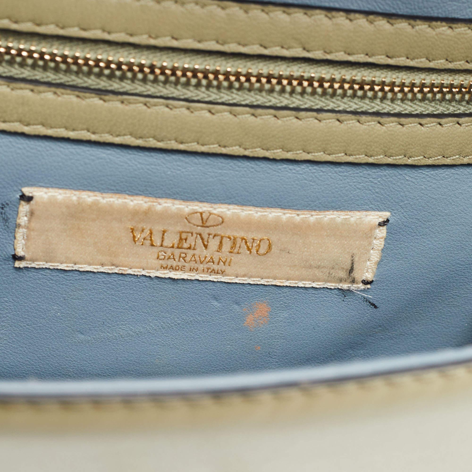 Valentino Multicolor Small Floral Embellished Rockstud Glam Lock Flap Bag 8
