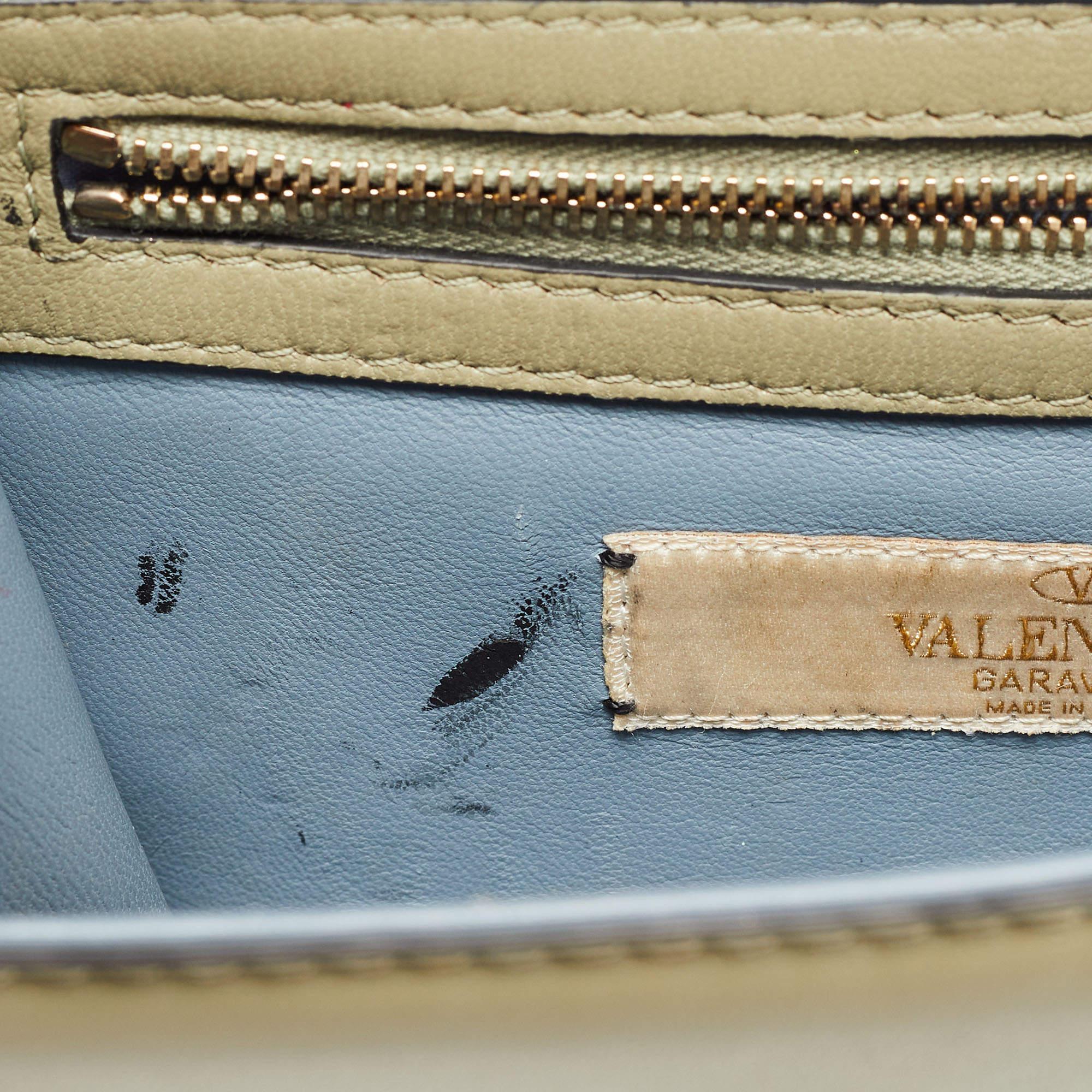 Valentino Multicolor Small Floral Embellished Rockstud Glam Lock Flap Bag 9