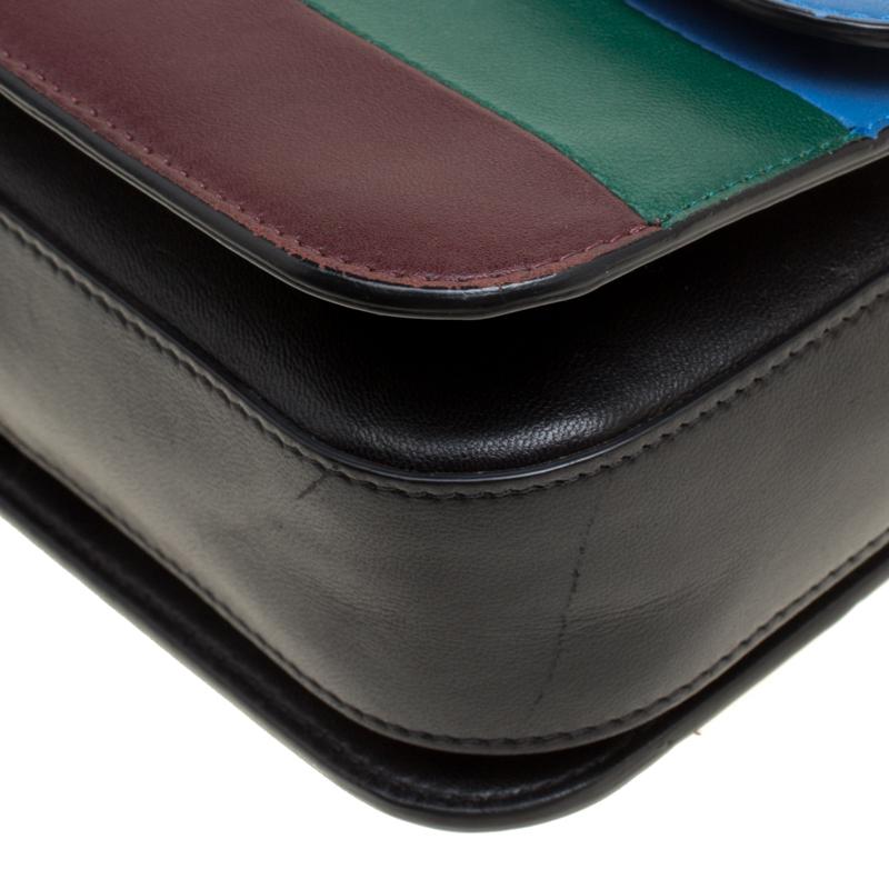 Valentino Multicolor Striped Leather B Rockstud Shoulder Bag In Fair Condition In Dubai, Al Qouz 2