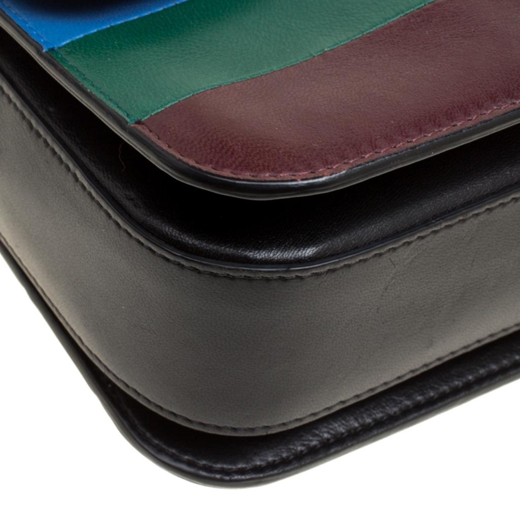 Valentino Multicolor Striped Leather B Rockstud Shoulder Bag 4
