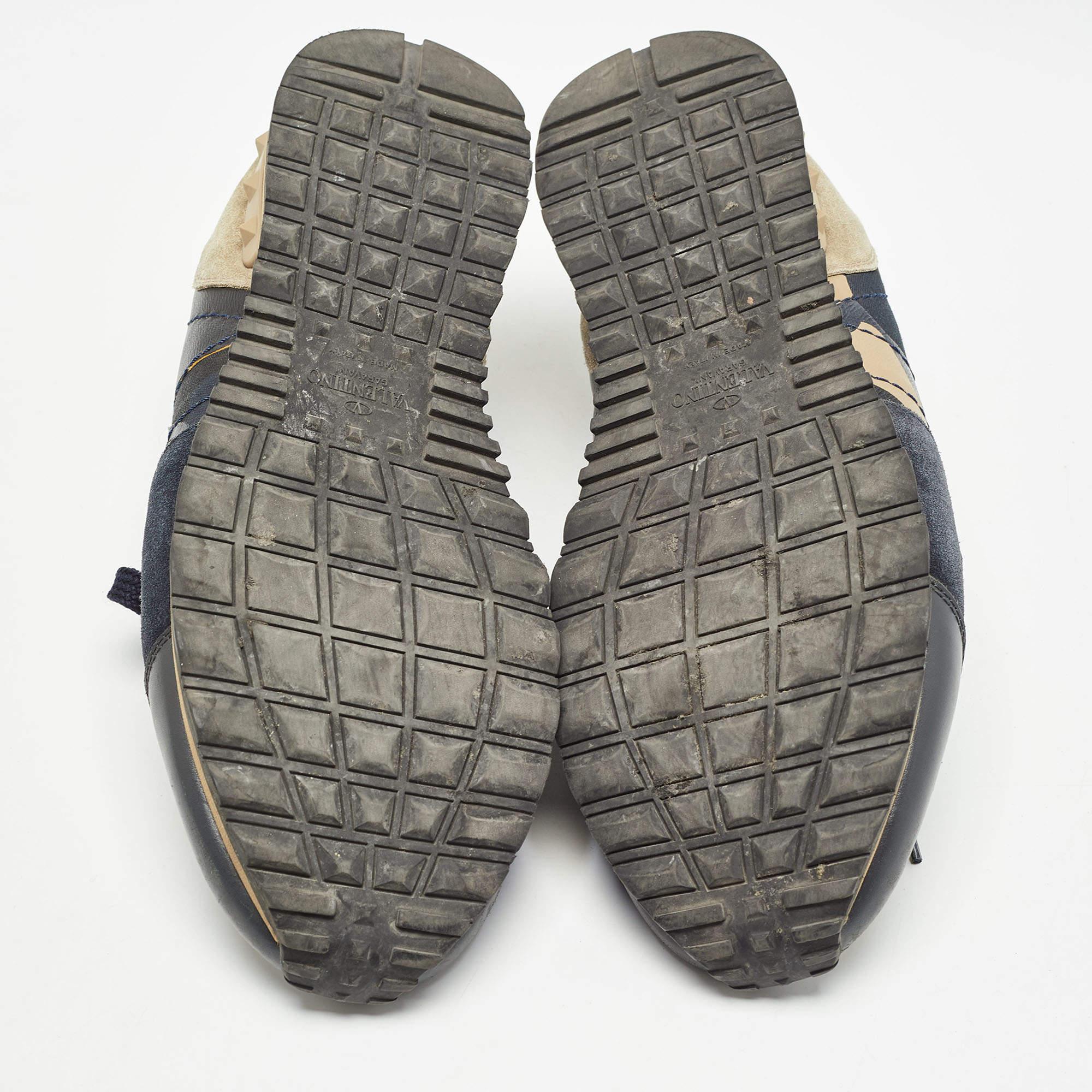 Valentino Baskets multicolores en daim et cuir à lacets Taille 43 en vente 1