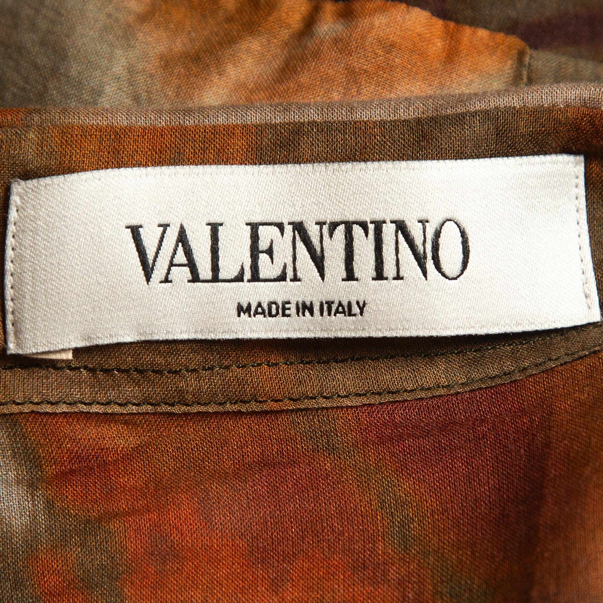 Women's Valentino Multicolor Tie-Dye Print Cotton Buttoned Full Sleeve Shirt S