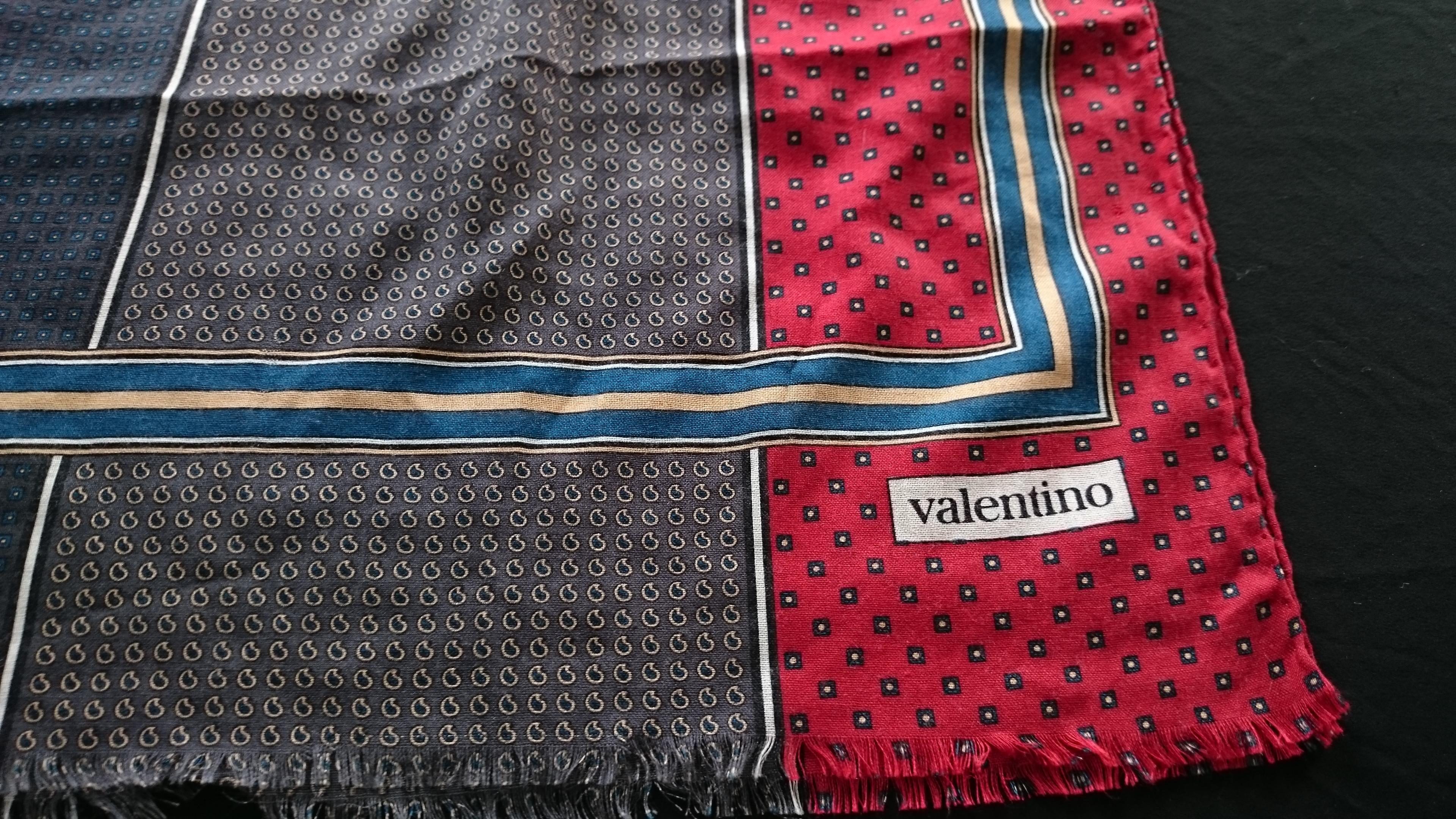 Women's or Men's Valentino Multicolor Wool and Silk Scarf For Sale