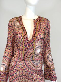 Valentino Multicolored Print Caftan Dress