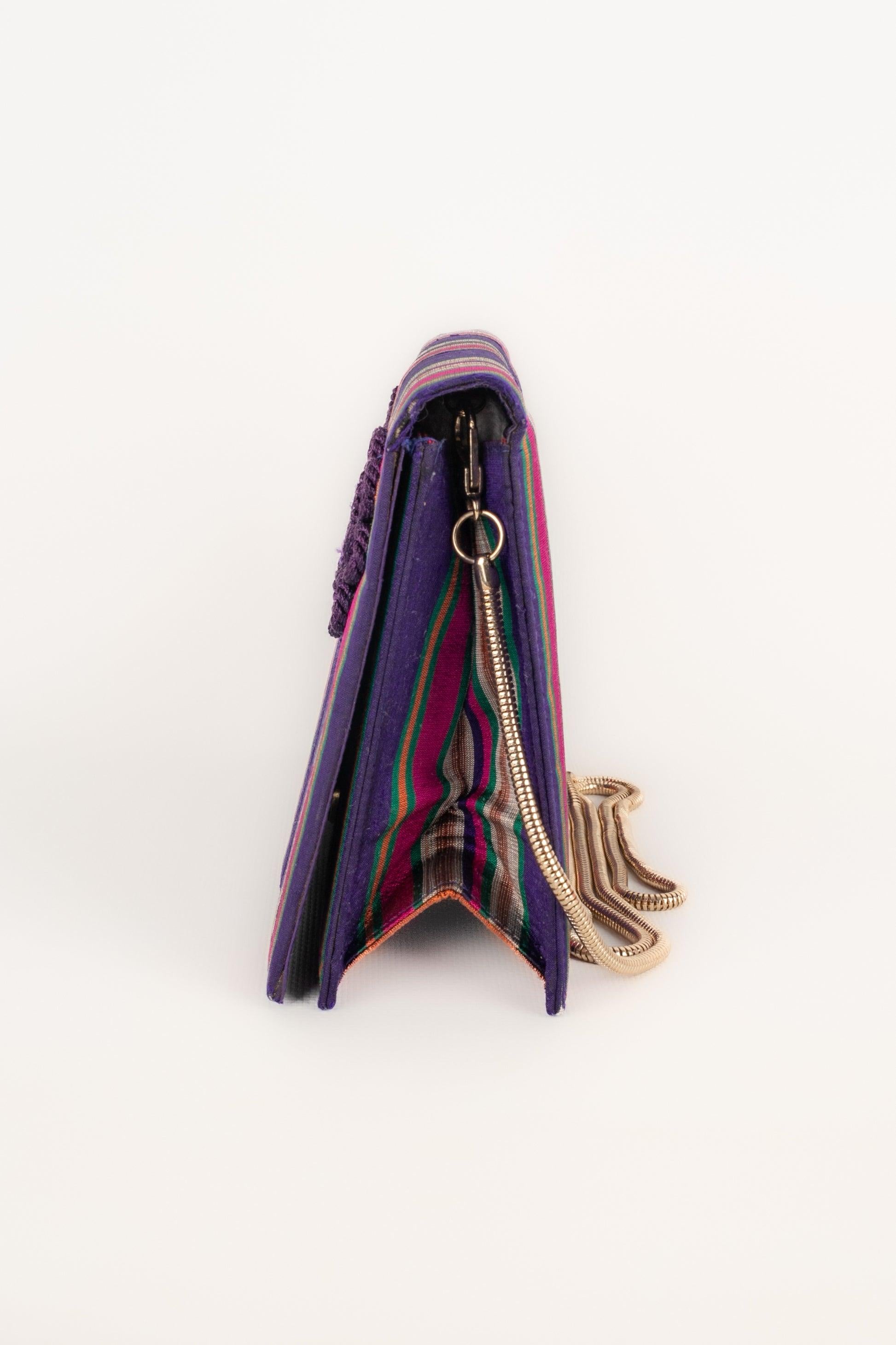 Valentino Multicolored Wild Silk Handbag In Excellent Condition For Sale In SAINT-OUEN-SUR-SEINE, FR