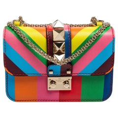 Valentino - Mini sac à bandoulière en cuir multicolore à fermeture éclair Glam Lock