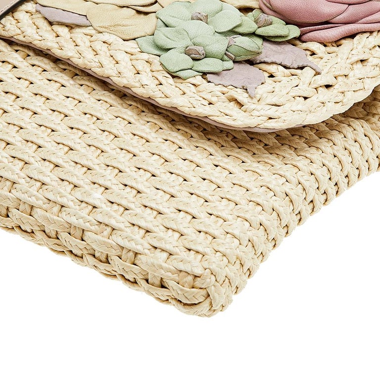 valentino raffia clutch