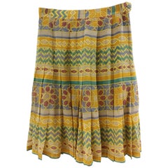 Vintage Valentino Multicoloured Yellow Silk Skirt