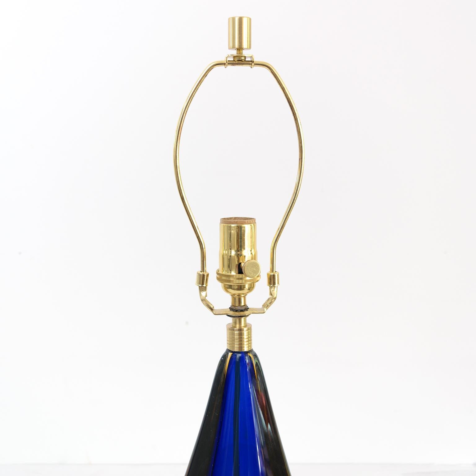 Hand-Crafted Valentino, Murano Italy Multicolored Glass Sommerso Technique Table Lamp