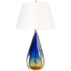 Valentino, Murano Italy Multicolored Glass Sommerso Technique Table Lamp