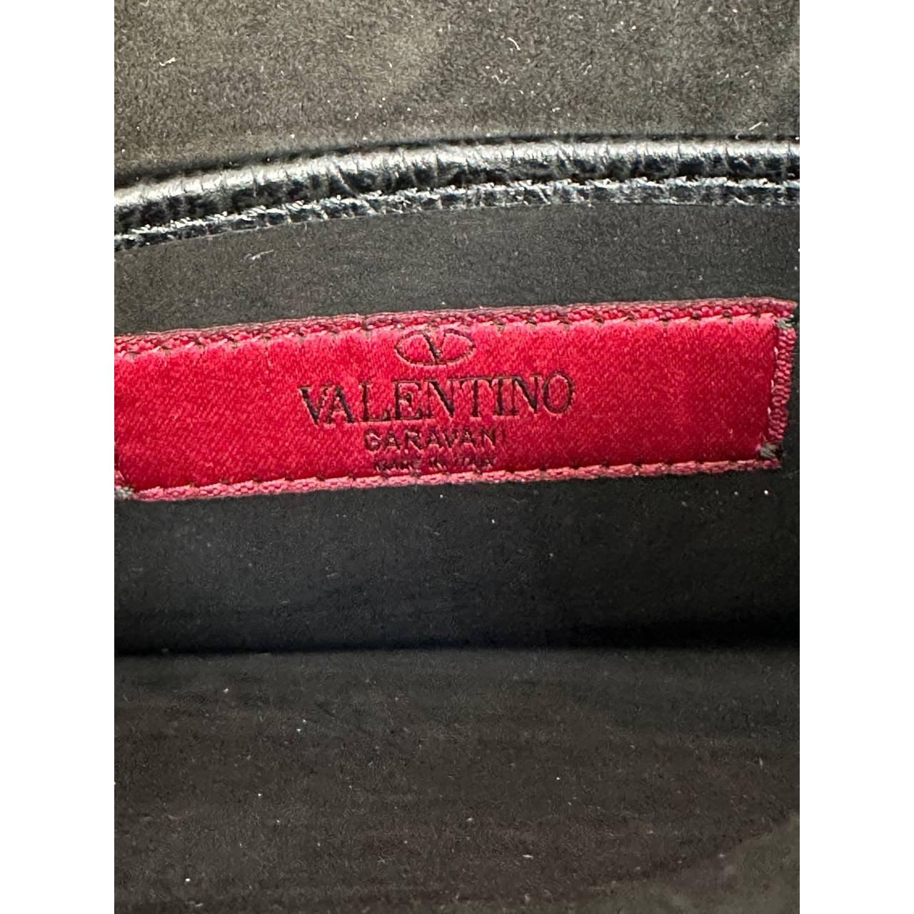 Valentino My Rockstud Schwarze Leder Clutch Tasche im Angebot 4