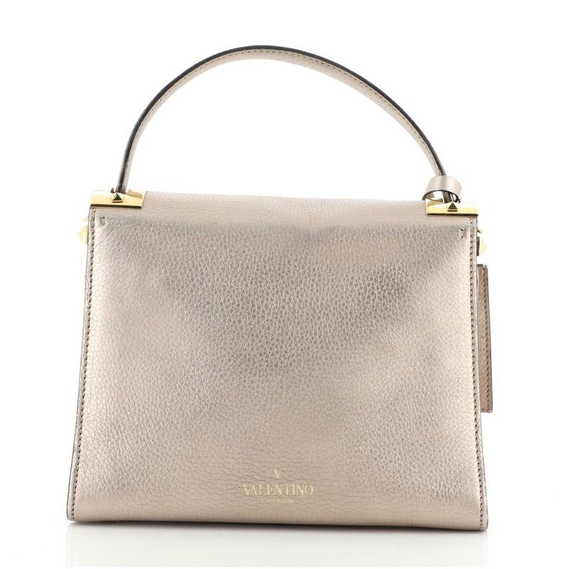 Beige Valentino My Rockstud Satchel Leather Small 