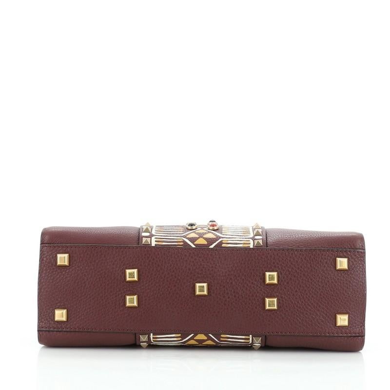 Valentino My Rockstud Satchel Tribal Embellished Leather Medium In Good Condition In NY, NY