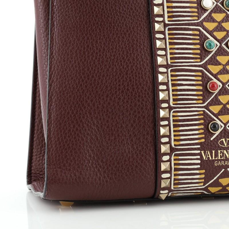 Women's Valentino My Rockstud Satchel Tribal Embellished Leather Medium