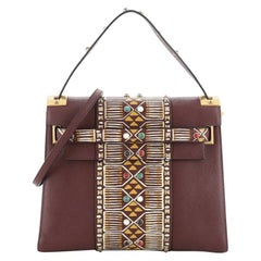 Valentino My Rockstud Satchel Tribal Embellished Leather Medium