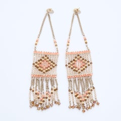 Valentino Native Couture Beaded Drop Earrings