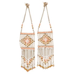 Valentino Native Couture Beaded Drop Earrings