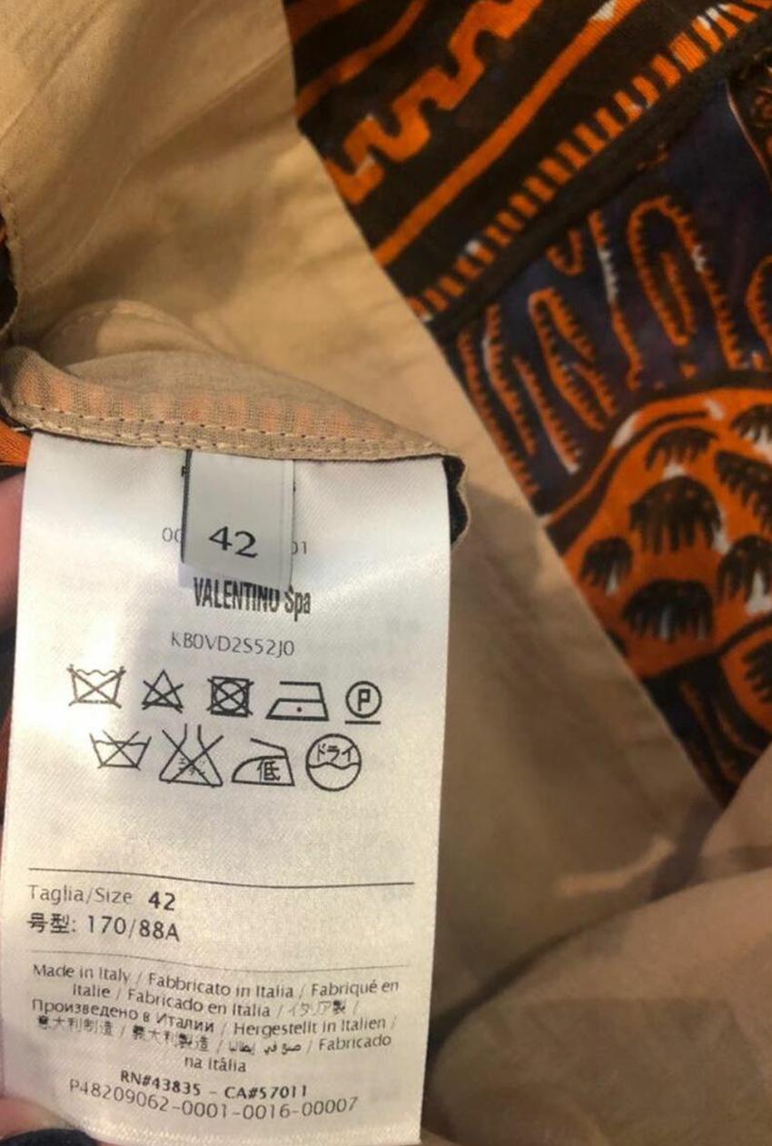 Orange VALENTINO NAVY and ORANGE GIRAFFE MAXI BOHO DRESS EU 42