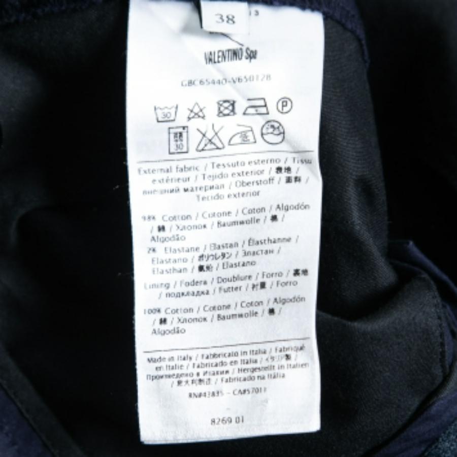 Valentino Marineblaue Hose aus Baumwolle mit geradem Bein und Knöchellänge in S (Schwarz) im Angebot