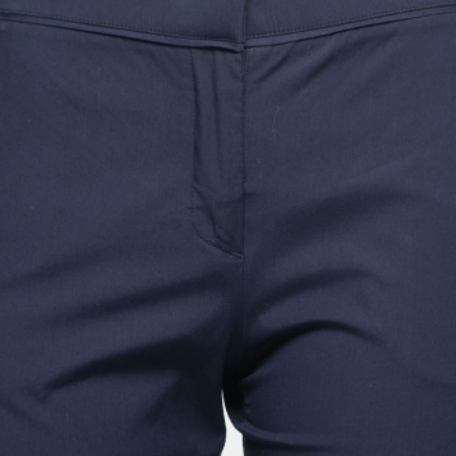 Valentino Marineblaue Hose aus Baumwolle mit geradem Bein und Knöchellänge in S im Zustand „Gut“ im Angebot in Dubai, Al Qouz 2