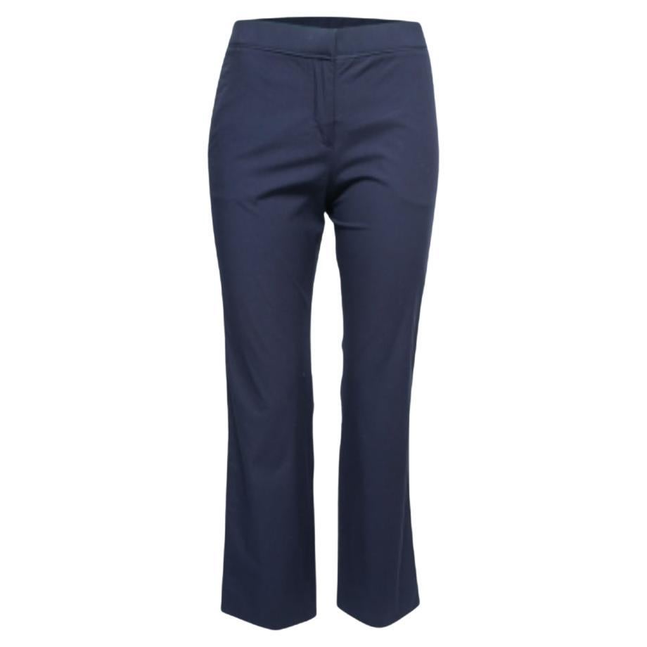 Valentino Marineblaue Hose aus Baumwolle mit geradem Bein und Knöchellänge in S