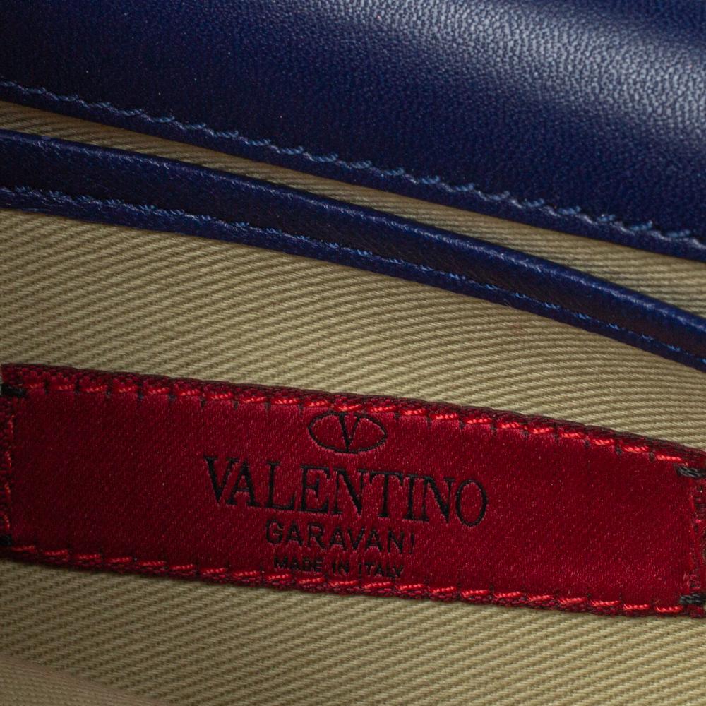 Valentino Navy Blue Leather Medium Va Va Voom Chain Shoulder Bag 1