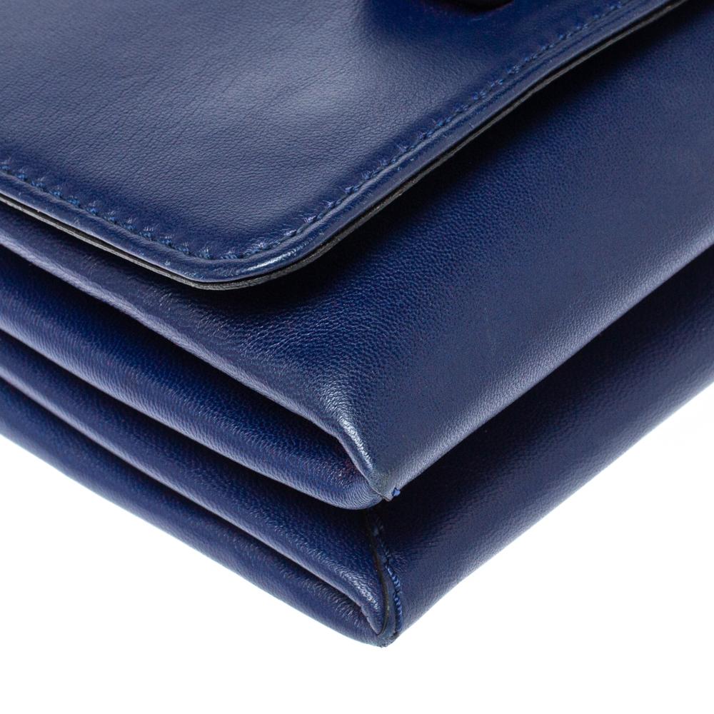 Valentino Navy Blue Leather Medium Va Va Voom Chain Shoulder Bag 2