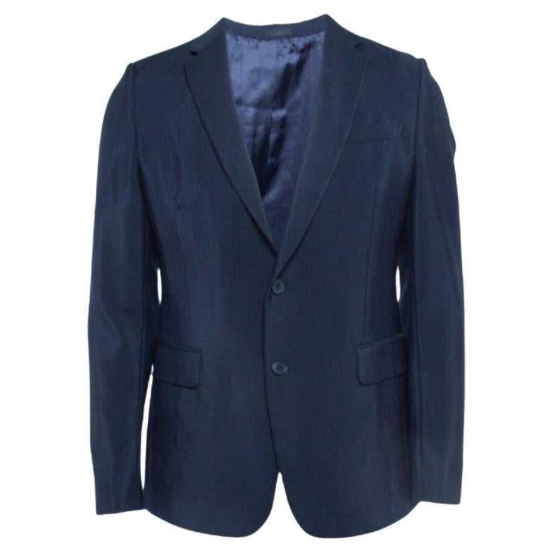 Valentino Blazer de lana de mohair azul marino de un solo pecho S
