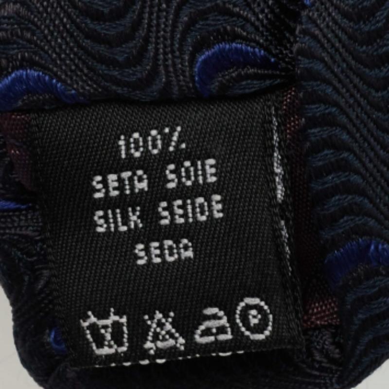 Noir Valentino - Cravate en jacquard de soie bleu marine en vente