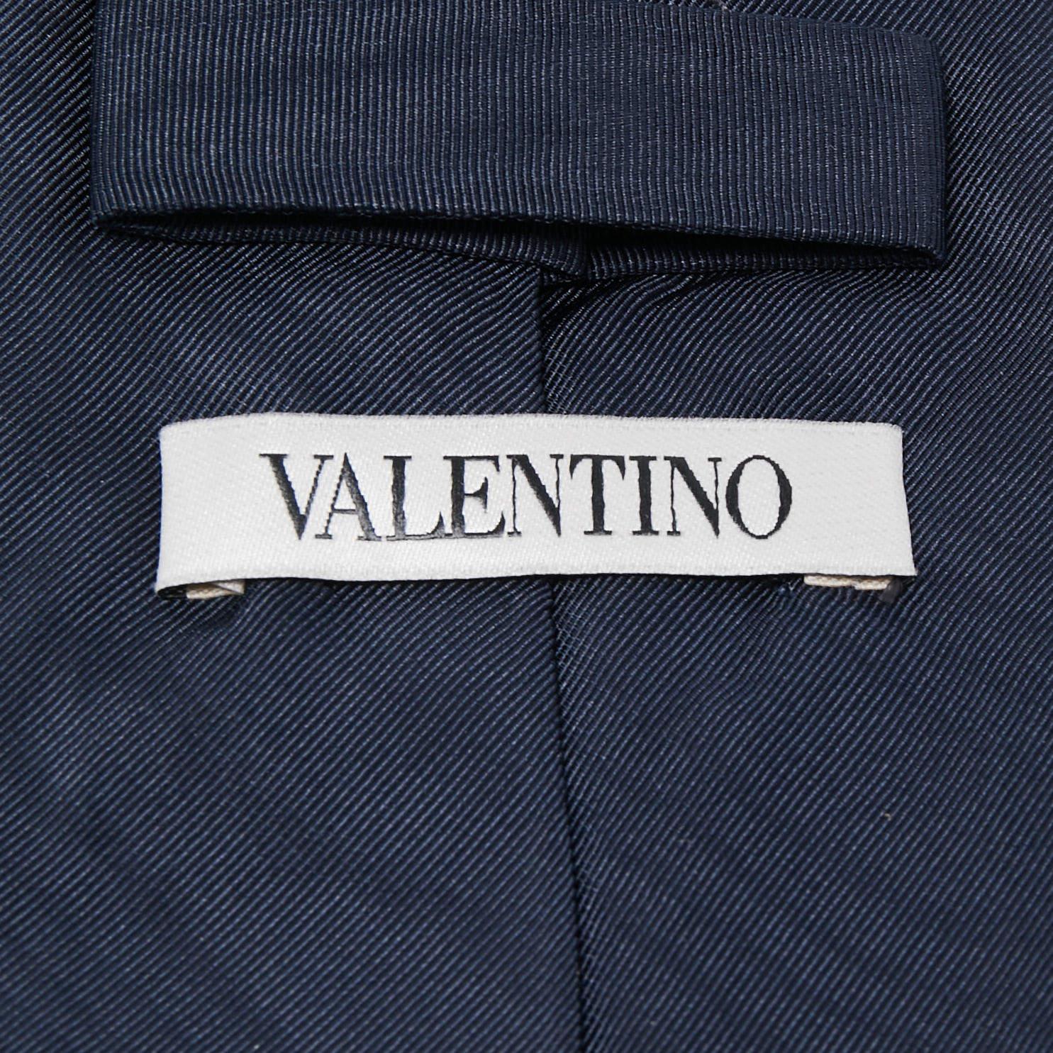 Black Valentino Navy Blue Silk Tie For Sale