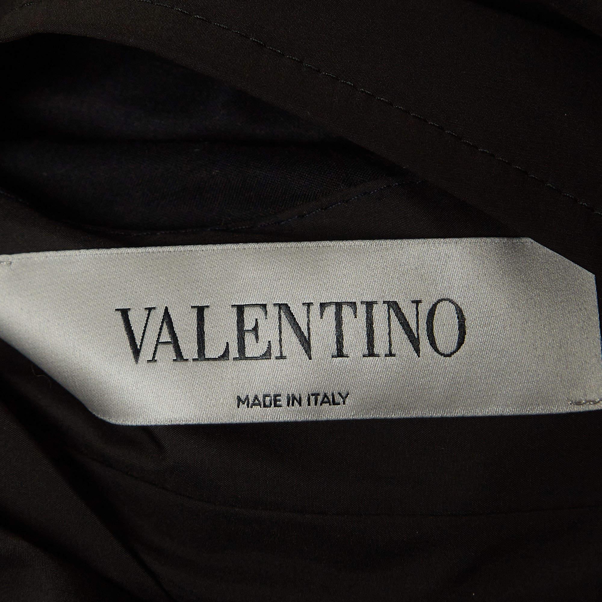 Valentino Navy Blue Space Print Nylon Reversable Detachable Hood Jacket S In Excellent Condition For Sale In Dubai, Al Qouz 2