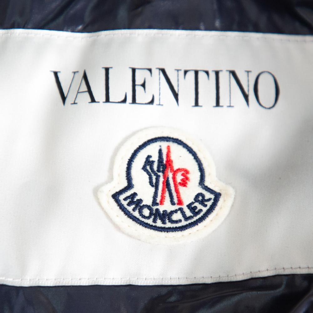 Black Valentino Navy Blue Synthetic VLOGO Signature Padded Hooded Jacket M