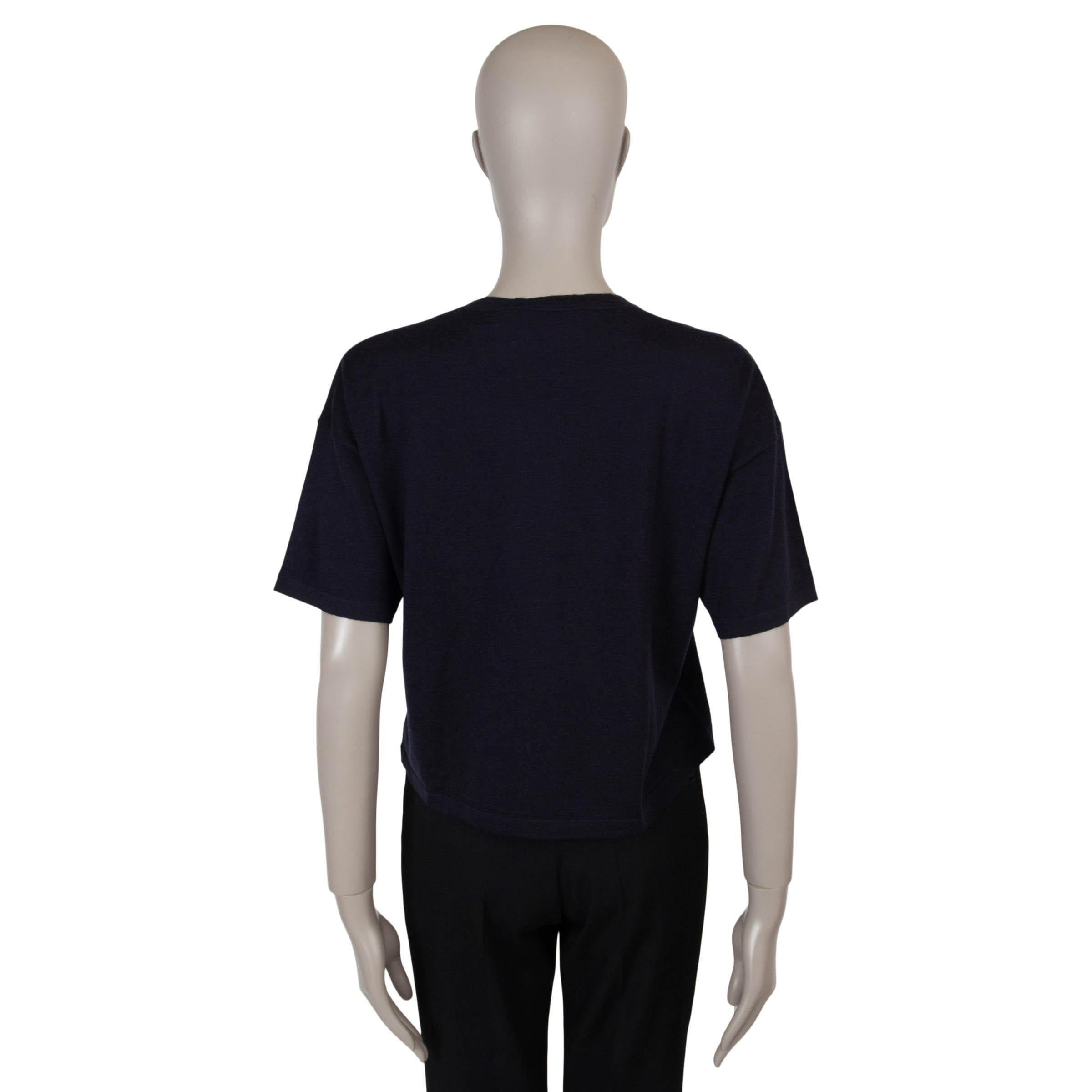 Nero Valentino blu navy VLOGO OVERSIZED KNIT T-SHIT Shirt S in vendita
