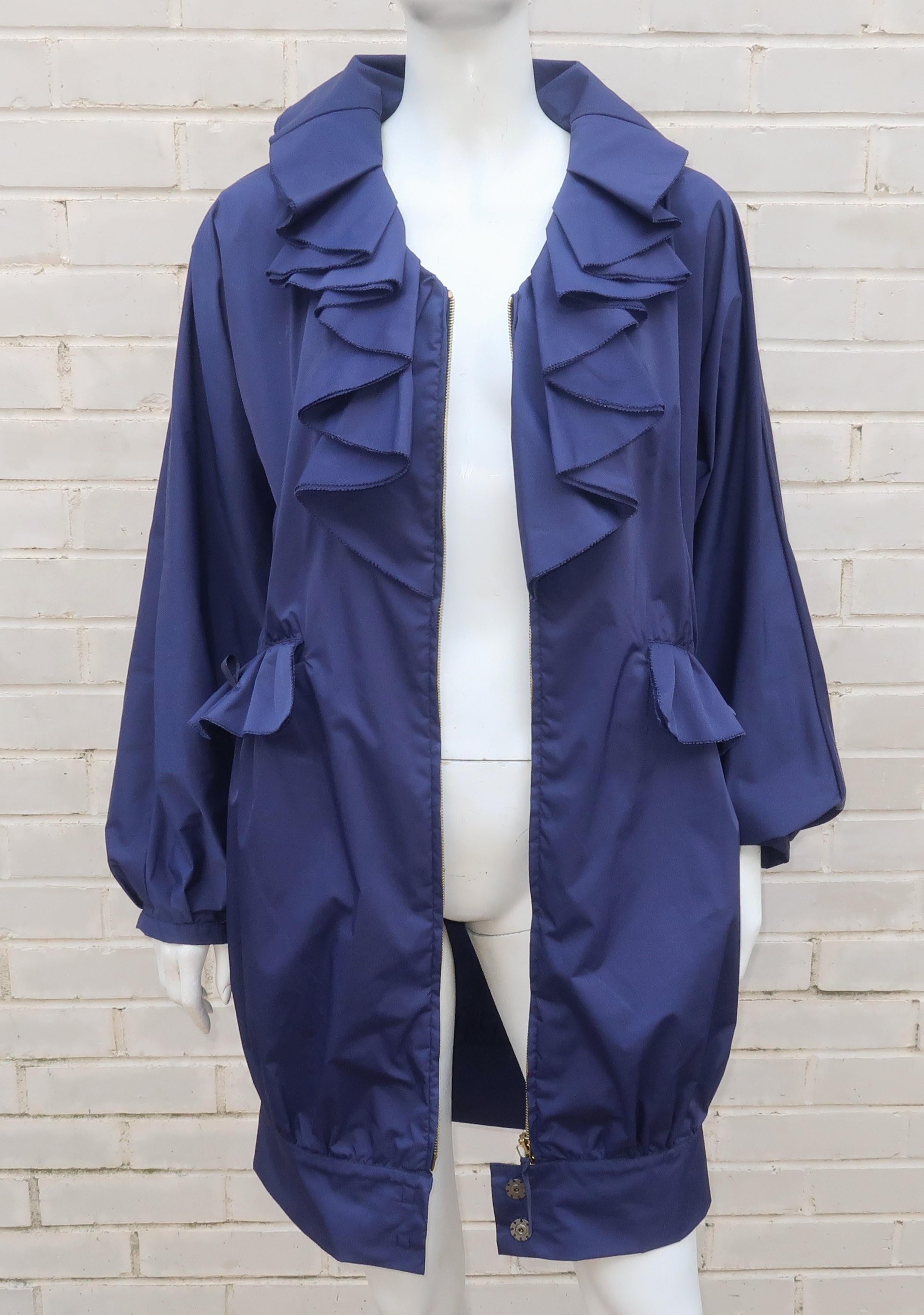 Valentino Navy Blue Windbreaker Style Jacket 7