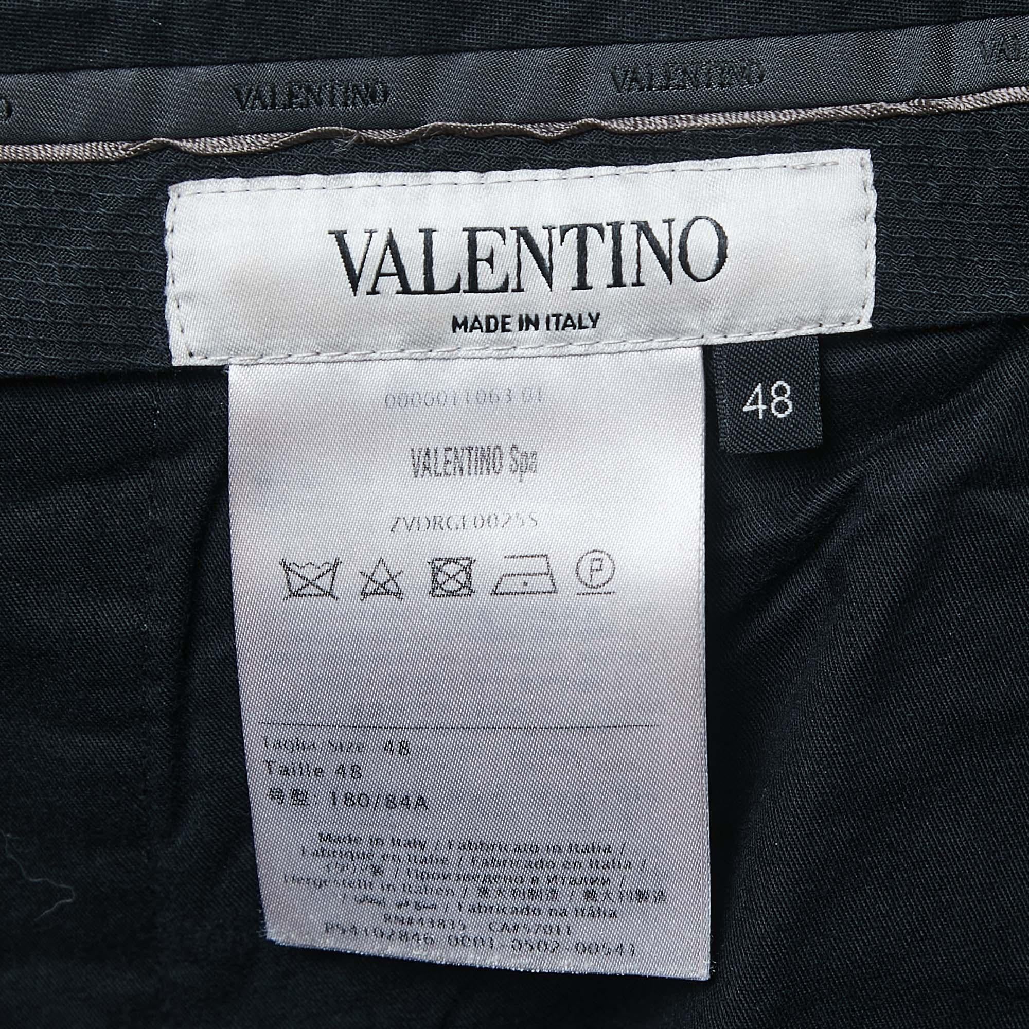 Men's Valentino Navy Blue Wool Tailored Trousers M For Sale