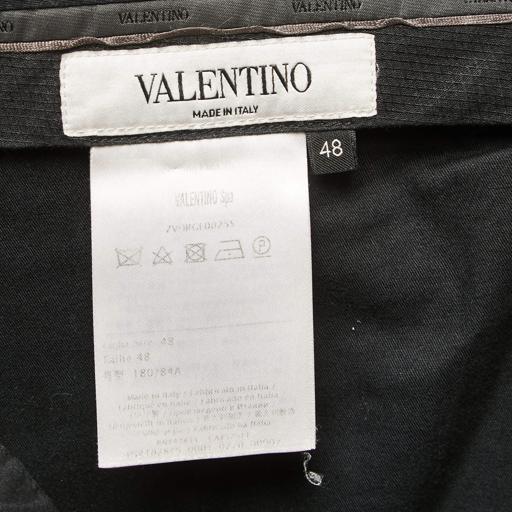 Valentino Navy Blue Wool Tailored Trousers M For Sale 1
