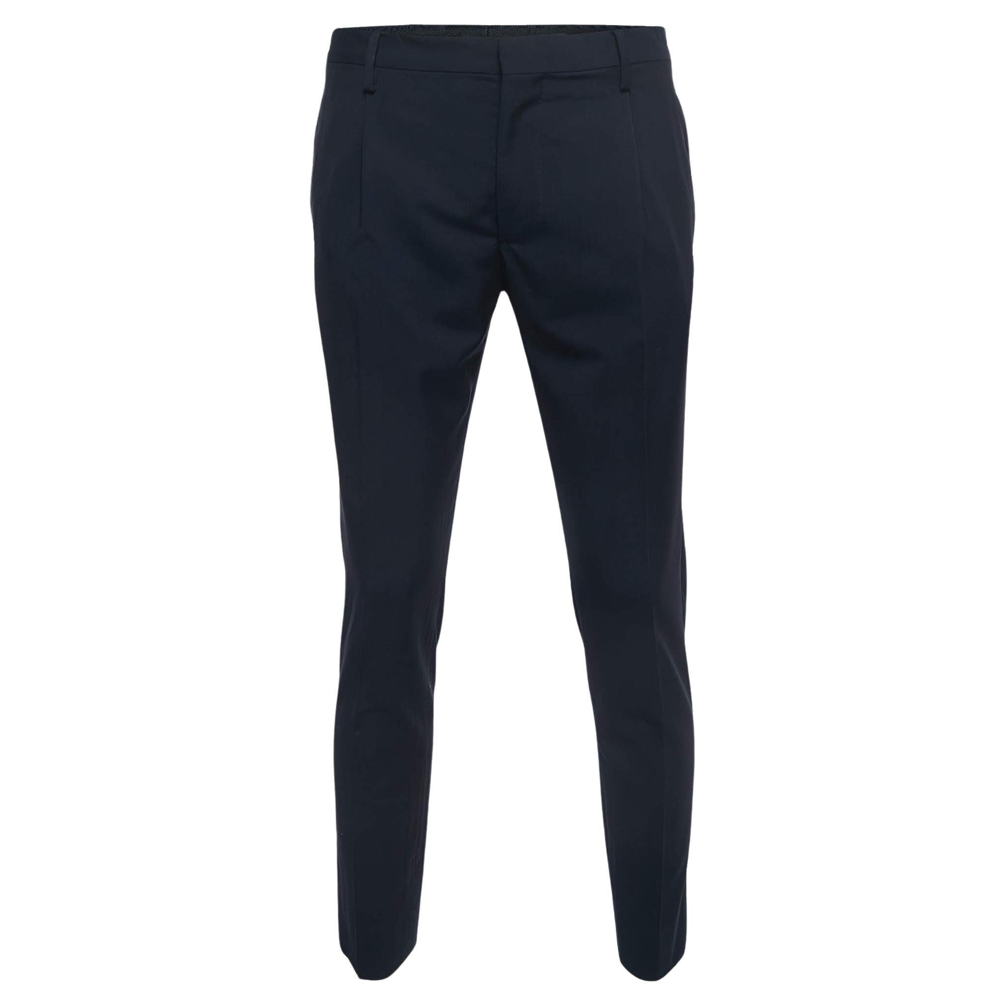 Valentino Navy Blue Wool Tailored Trousers S For Sale